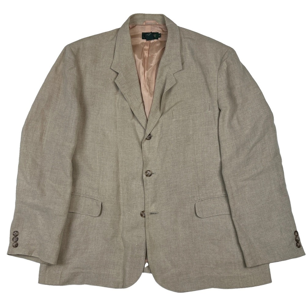 J Crew MENS XL 100% Linen Unconstructed Jacket Blazer VINTAGE MADE USA Oarsman